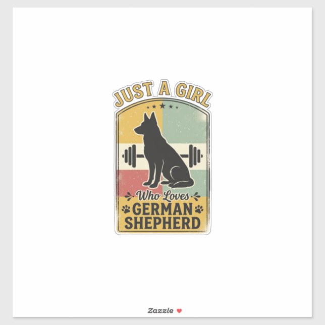 Sticker Fille Berger Allemand Chemise Vintage Conception A (Feuille)