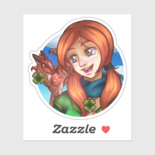 Sticker Fille chanceuse