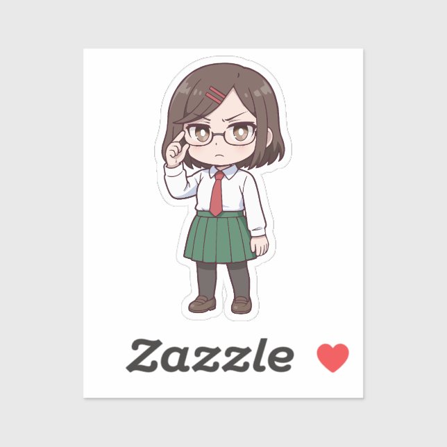 Sticker Fille Chibi Assassin Konoha Koga (Feuille)