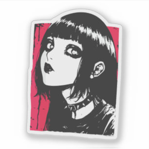 Sticker Fille d'anime d'horreur