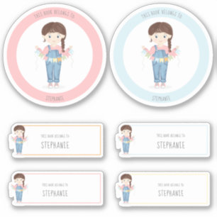 Sticker Fille d'anniversaire dans les salles Brunette