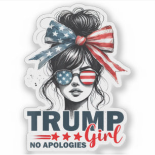 Sticker Fille de Trump Pas d'excuses Trump 2024, Trump 45 