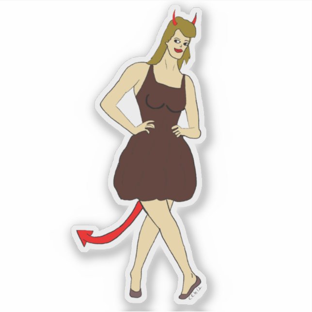 Sticker fille diable (Devant)