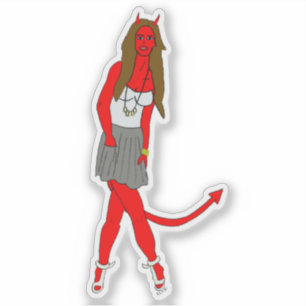 Sticker fille diable