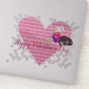 Sticker Fille en amour 