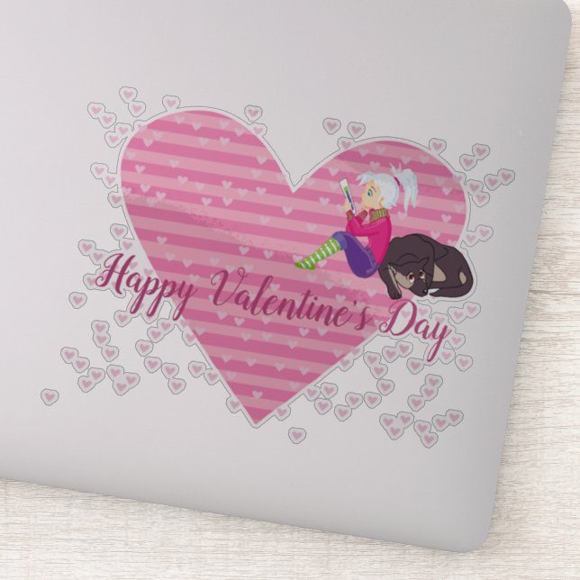 Sticker Fille en amour  (Détail)