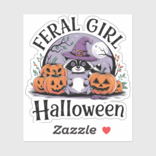 Sticker fille fervente halloween