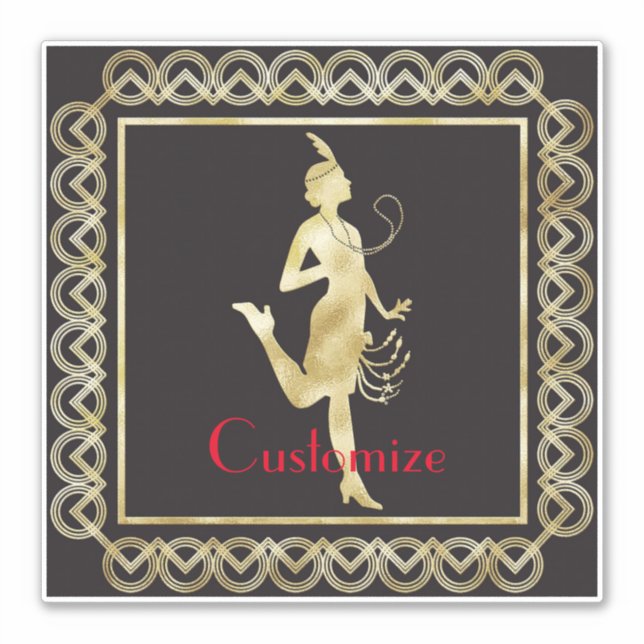 Sticker Fille Flapper des années 1920 Thunder_Cove (Devant)