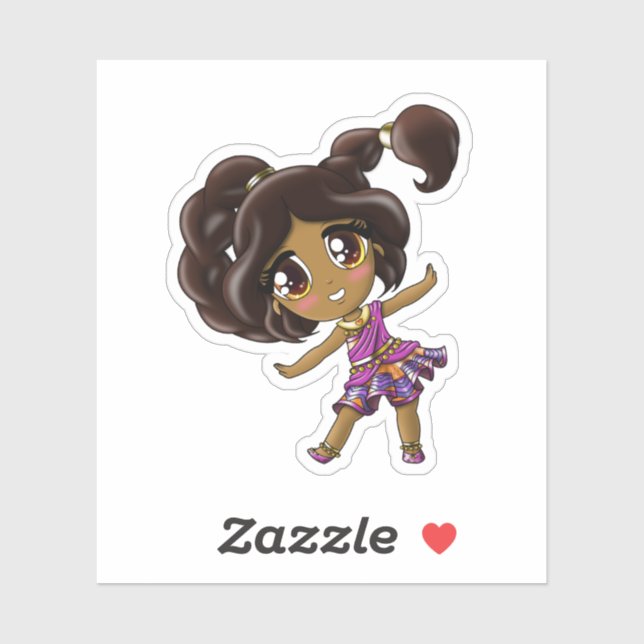 Sticker Fille indienne (Feuille)