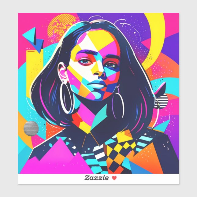 Sticker Fille indienne en colère (Feuille)