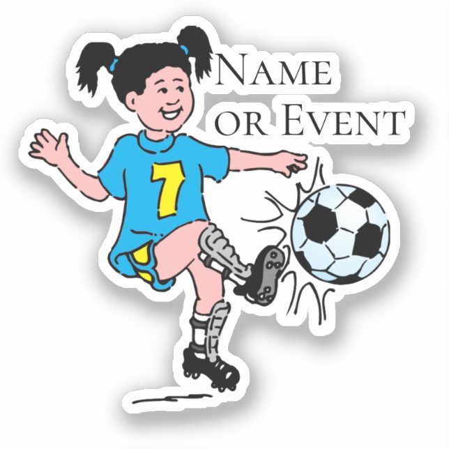 Sticker Fille jouant au football  (Recto)