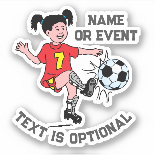 Sticker Fille jouant au football (Devant)
