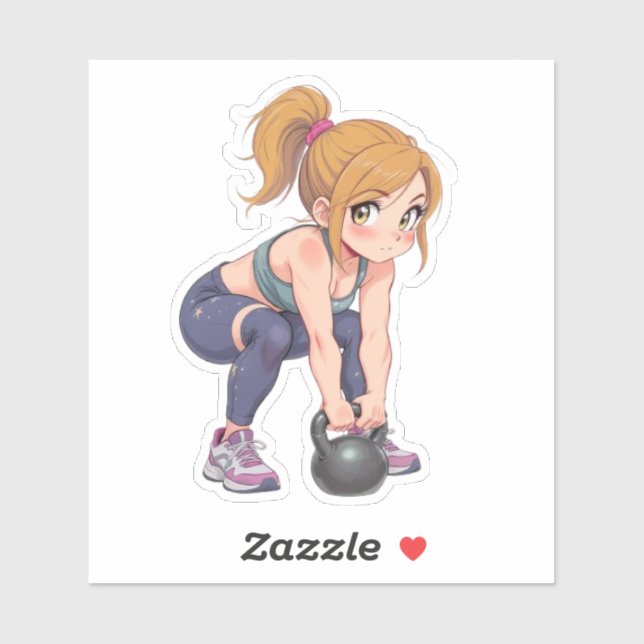 Sticker Fille kettlebell (Feuille)