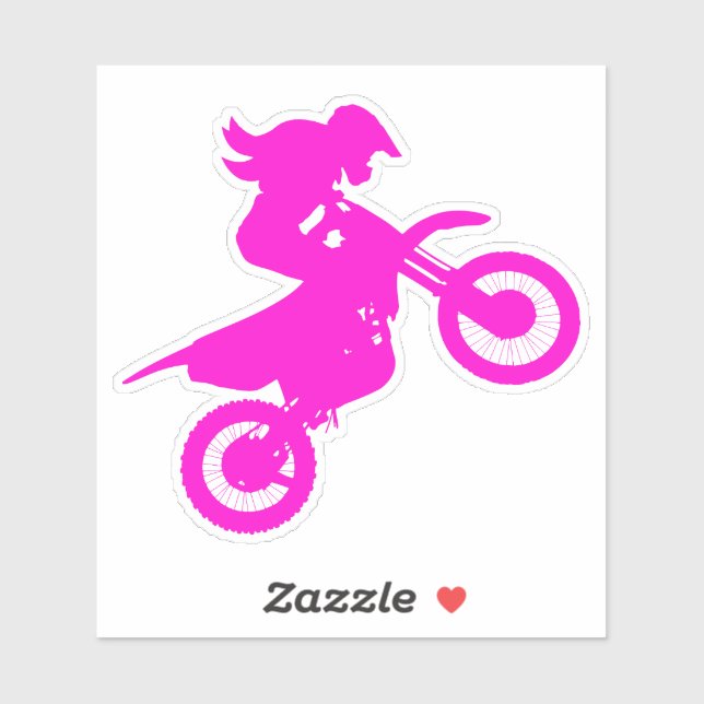 Sticker Fille Moto Cross (Feuille)