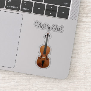 Sticker Fille musicale mignonne de violon