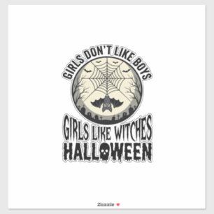 Sticker Filles comme sorcières Halloween Design Vectoriel