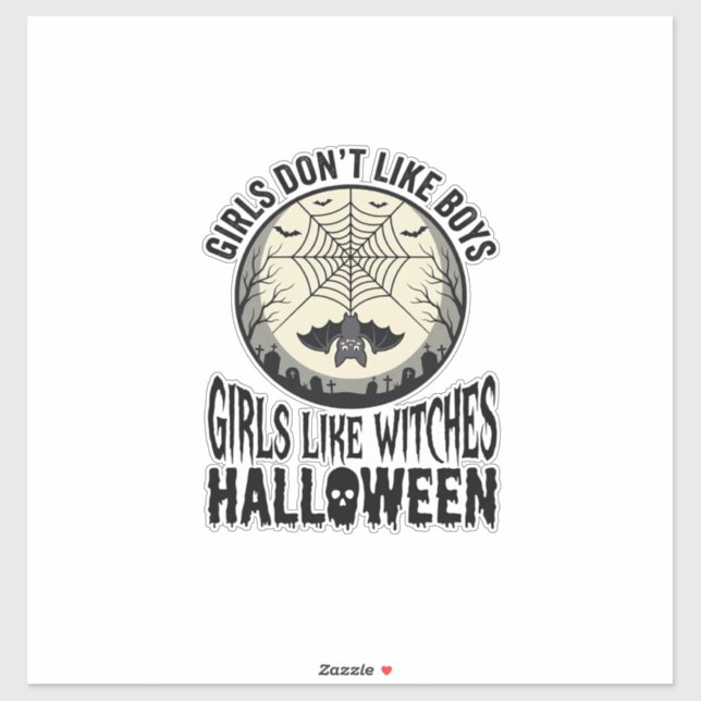 Sticker Filles comme sorcières Halloween Design Vectoriel  (Feuille)