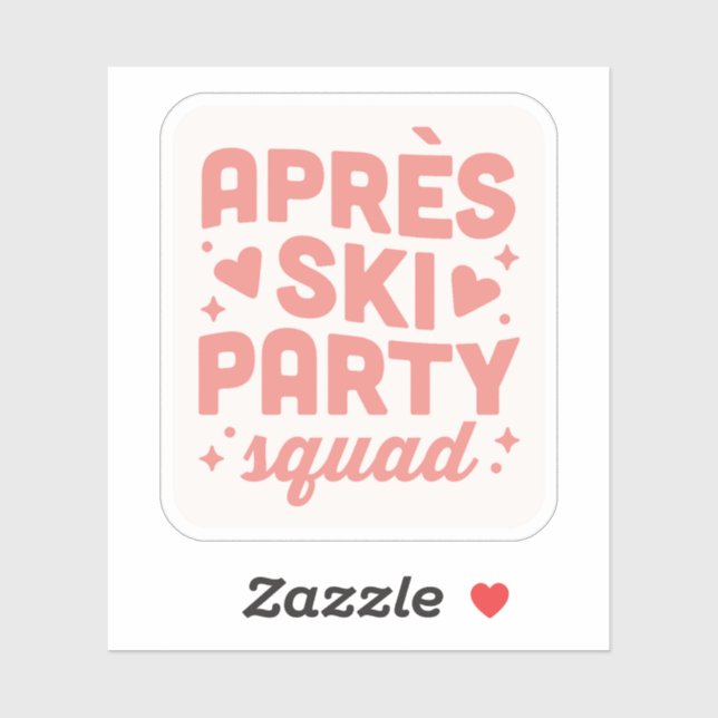 Sticker Filles de fête après-ski squad esthétique rose (Feuille)