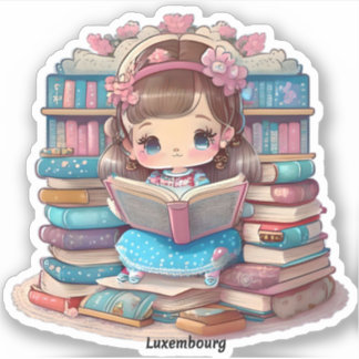 Sticker Filles du monde de la lecture - Luxembourg