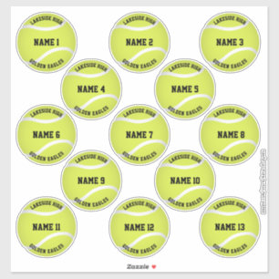 Sticker filles garçons personnalisateurs noms tennis stick