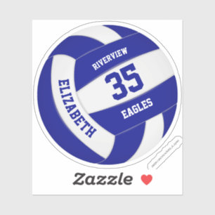 Sticker filles garçons volleyball bleu blanc personnalisé