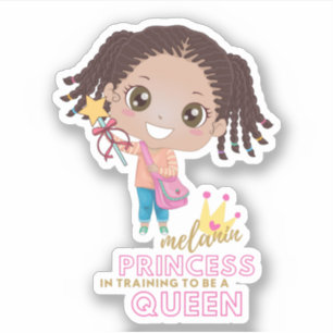 Sticker Filles MELANIN Princesse Entraînement pour être re