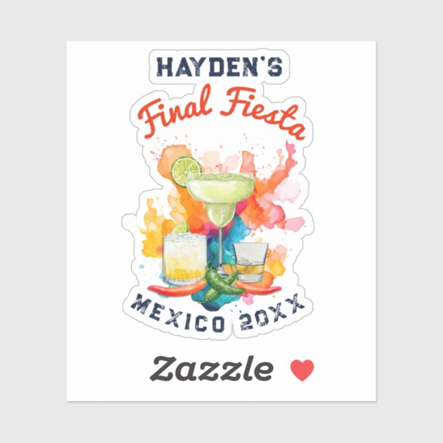 Sticker Final Fiesta Welcome Bag Mexico Bachelorette (Feuille)