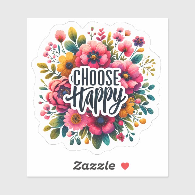 Sticker Find Joy Amid a Blooming Garden of Colors (Feuille)