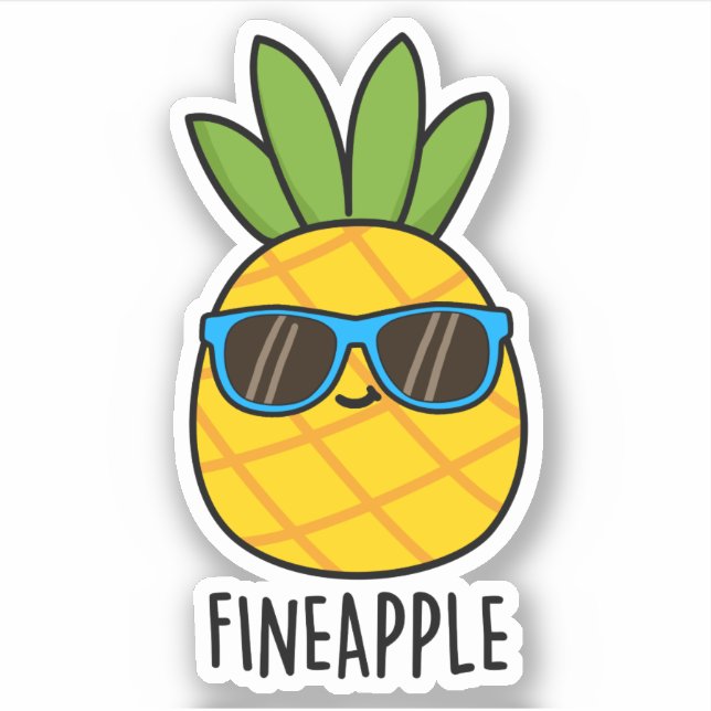 Sticker Fineappy Funny Pun d'ananas (Devant)