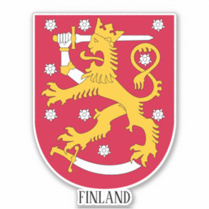 Sticker Finlande Manteau National D'Armoiries Patriotique