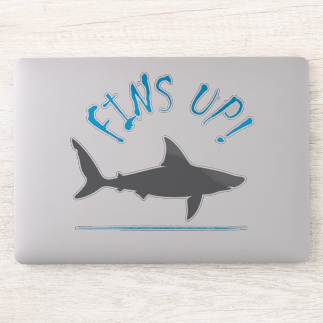 Sticker Fins Up Great White Shark Plongée sous-marine Funn (Ordinateur)