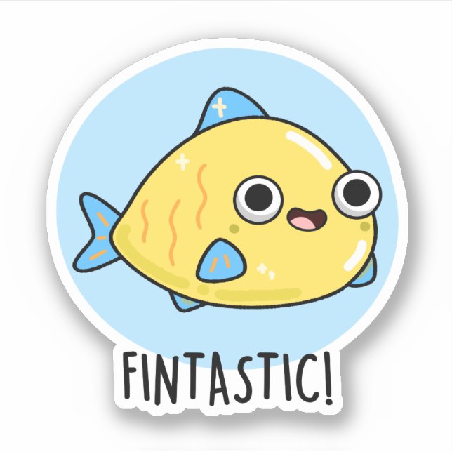 Sticker Fintastic Funky Fish Pun (Devant)