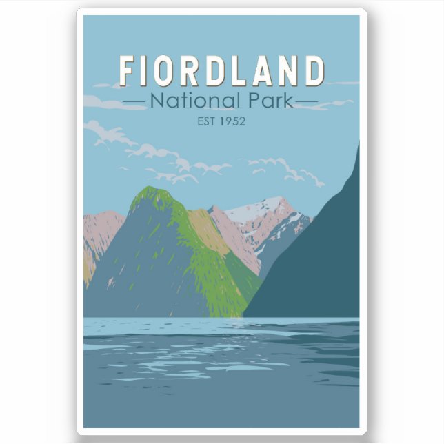 Sticker Fiordland National Park Nouvelle-Zélande Travel Ar (Devant)