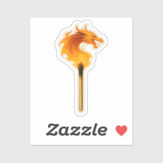 Sticker Fire Dragon Matchstick