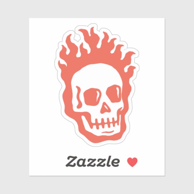 Sticker Fire Skull (Feuille)