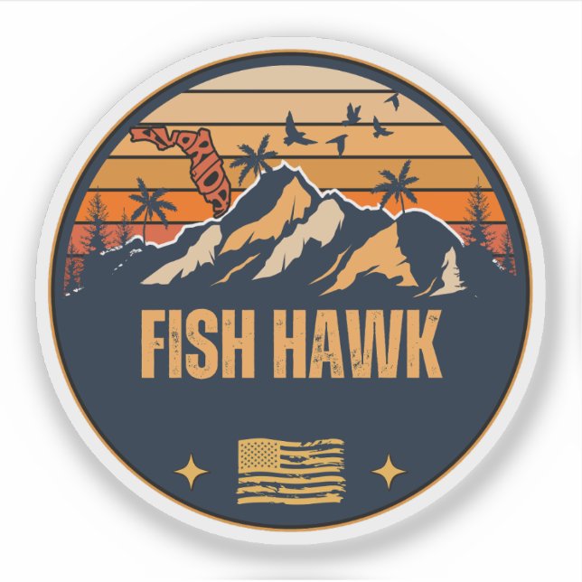 Sticker Fish Hawk, Floride (Devant)