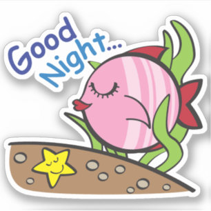 Sticker Fish World - Bonne Nuit