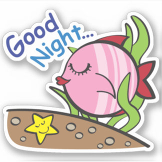 Sticker Fish World - Bonne Nuit