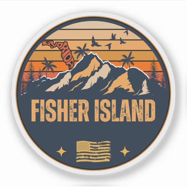 Sticker Fisher Island, Floride  (Devant)
