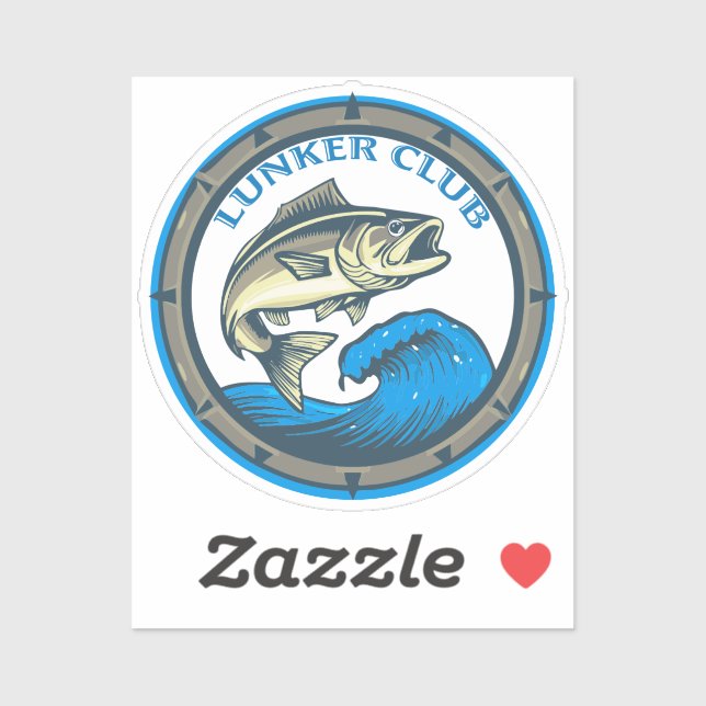 Sticker Fishing Club Logo "Lunker Club" (Feuille)