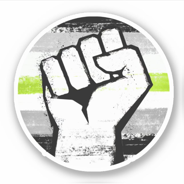 Sticker Fist Circle Imprimé Fierté Agender (Devant)