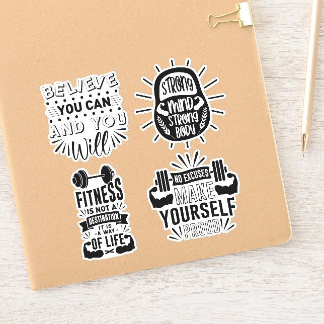 Sticker Fitness Bundle Work out Gym Set Motivational (Carnet)