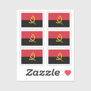 Sticker Flag of Angola Collection pack de 6