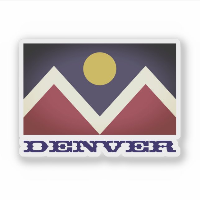 Sticker Flag of Denver, Colorado (Devant)