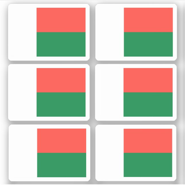 Sticker Flag of Madagascar - a collection (Devant)