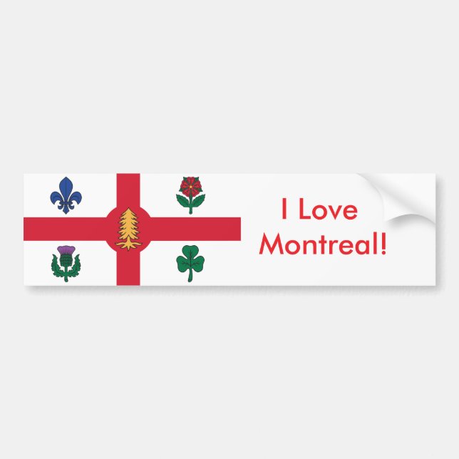 Sticker Flag of Montreal, Canada (Devant)