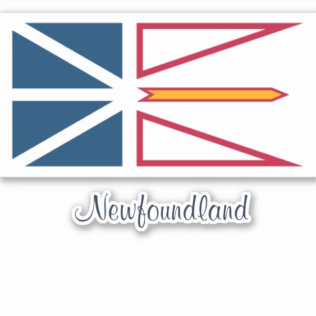 Sticker Flag of Newfoundland, labeled (Devant)