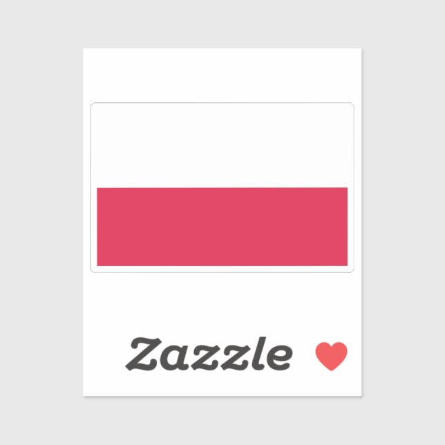Sticker Flag of Poland custom-cut  (Feuille)