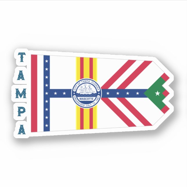 Sticker Flag of Tampa, Floride (Devant)