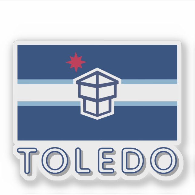 Sticker Flag of Toledo, Ohio (Devant)